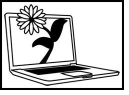 Blossoming computer screen